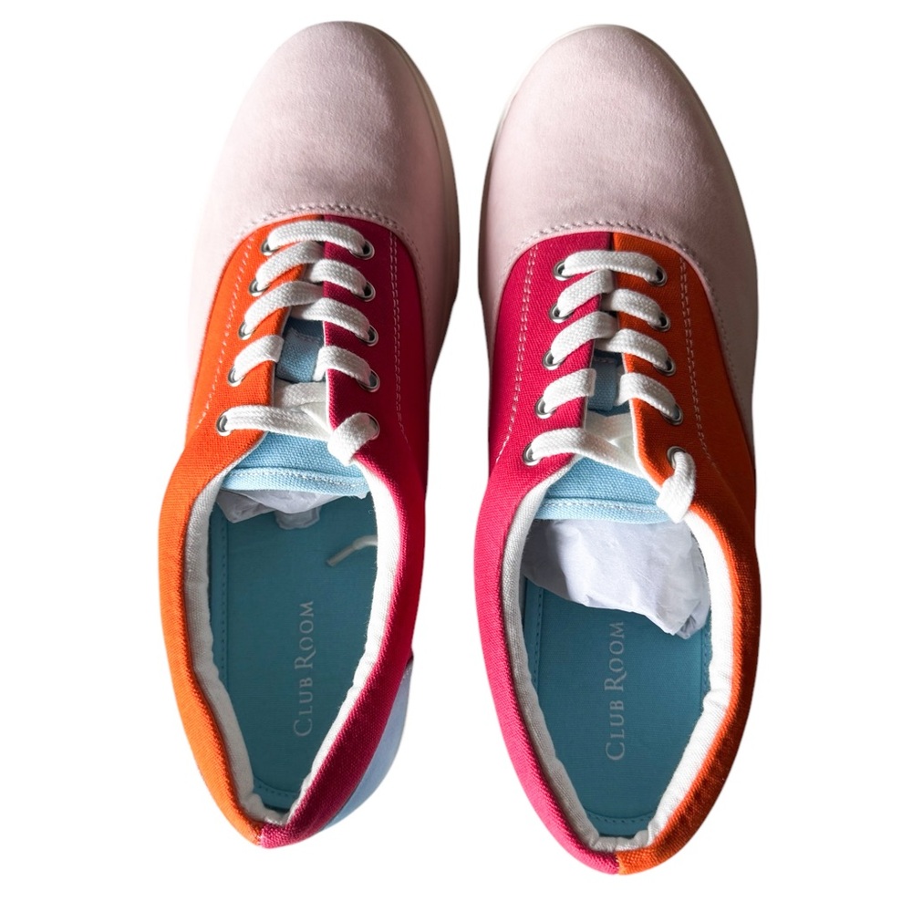 Club Room Sneakers Lance Orange Pink Men's Size 10M Colorblock 100134193 NIB - Picture 7 of 12